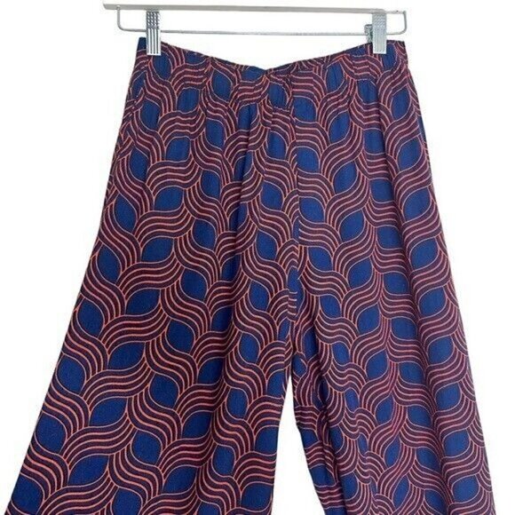 Escapada Living navy & Red Geometric Wide Leg Palazzo Pants Size Small - Picture 9 of 10
